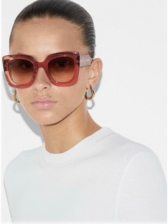 Gucci GG1556S 004 Sunglasses Shiny Brown Square Frame, Brown Gradient Lenses main image 11